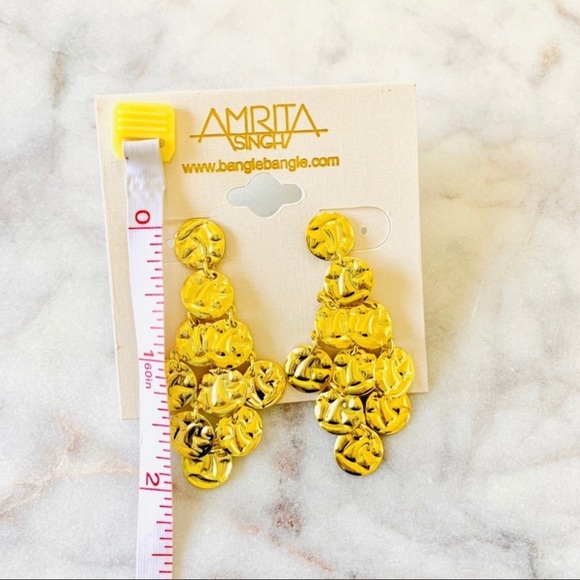 AMRITA SINGH Gold Tone Disc Chandelier Earrings - Picture 5 of 5